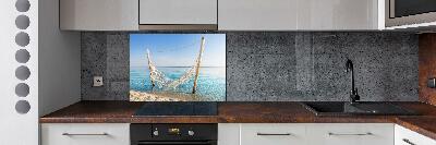 Kitchen splashback Hammock by the sea