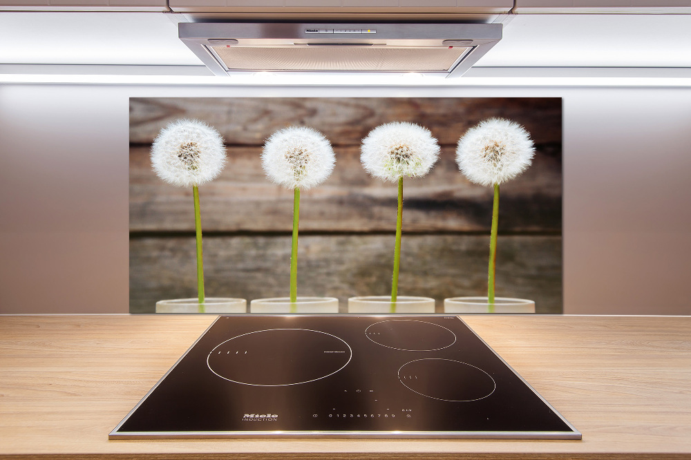 Kitchen splashback dandelions