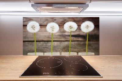 Kitchen splashback dandelions