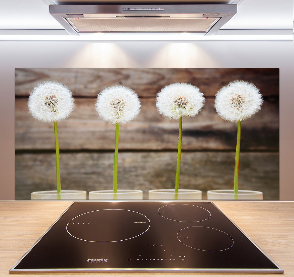 Kitchen splashback dandelions