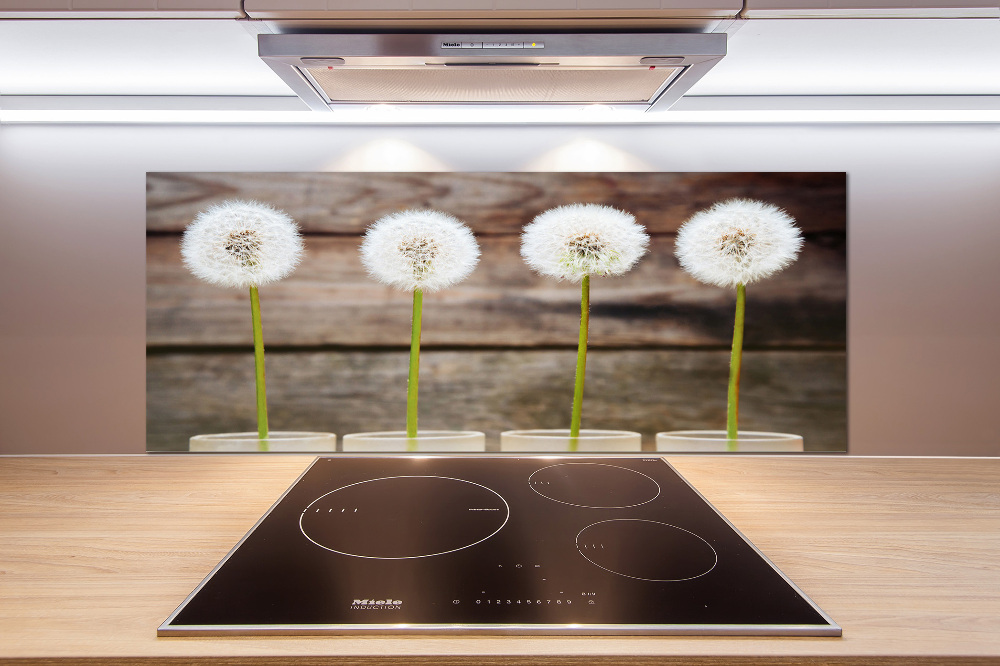 Kitchen splashback dandelions