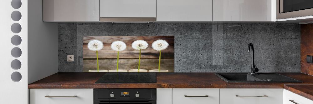 Kitchen splashback dandelions