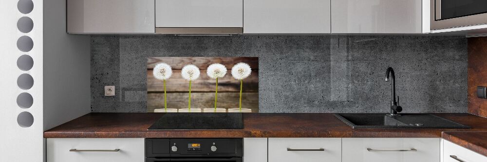 Kitchen splashback dandelions