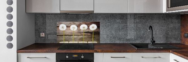 Kitchen splashback dandelions