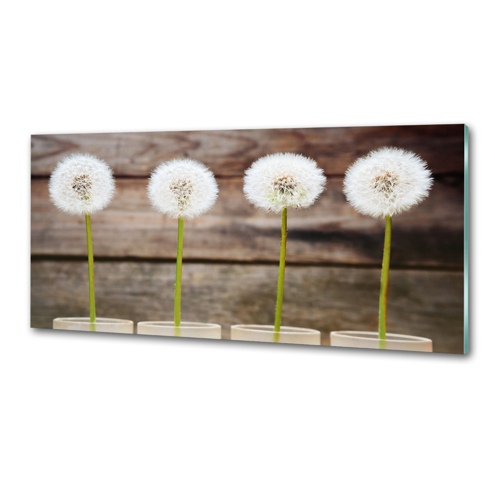 Kitchen splashback dandelions