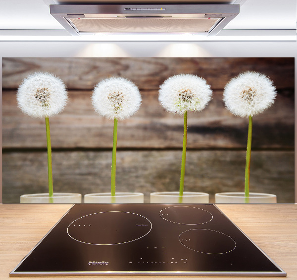 Kitchen splashback dandelions