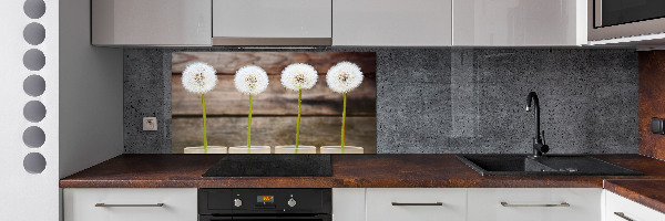 Kitchen splashback dandelions