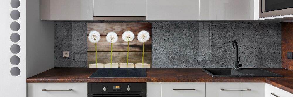 Kitchen splashback dandelions