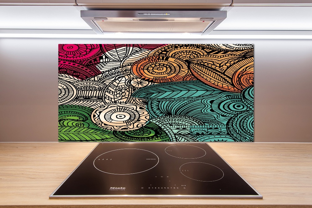 Cooker splashback Abstract feathers