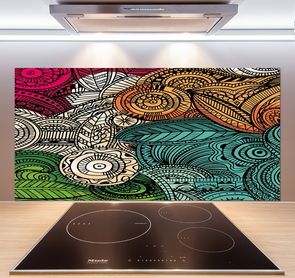 Cooker splashback Abstract feathers