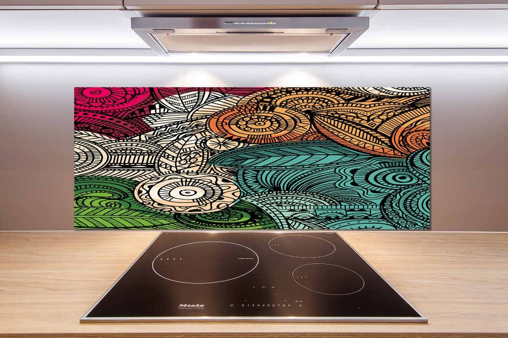 Cooker splashback Abstract feathers