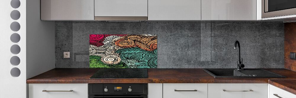 Cooker splashback Abstract feathers