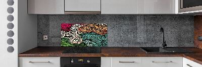 Cooker splashback Abstract feathers