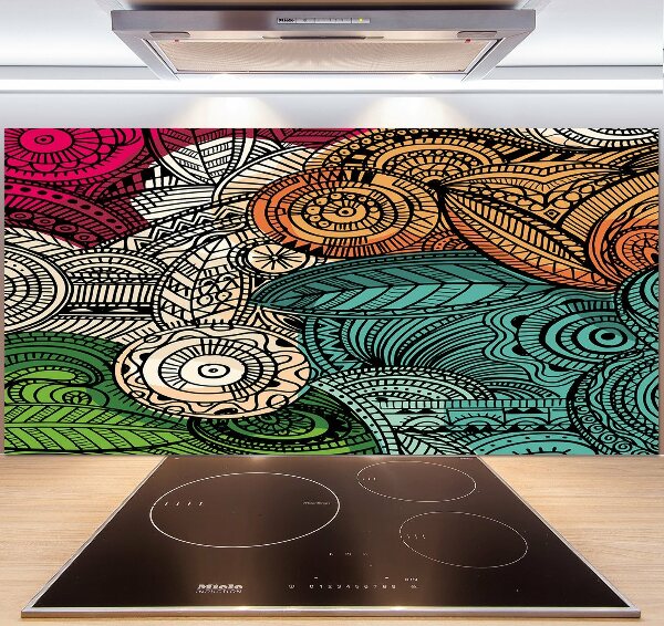 Cooker splashback Abstract feathers