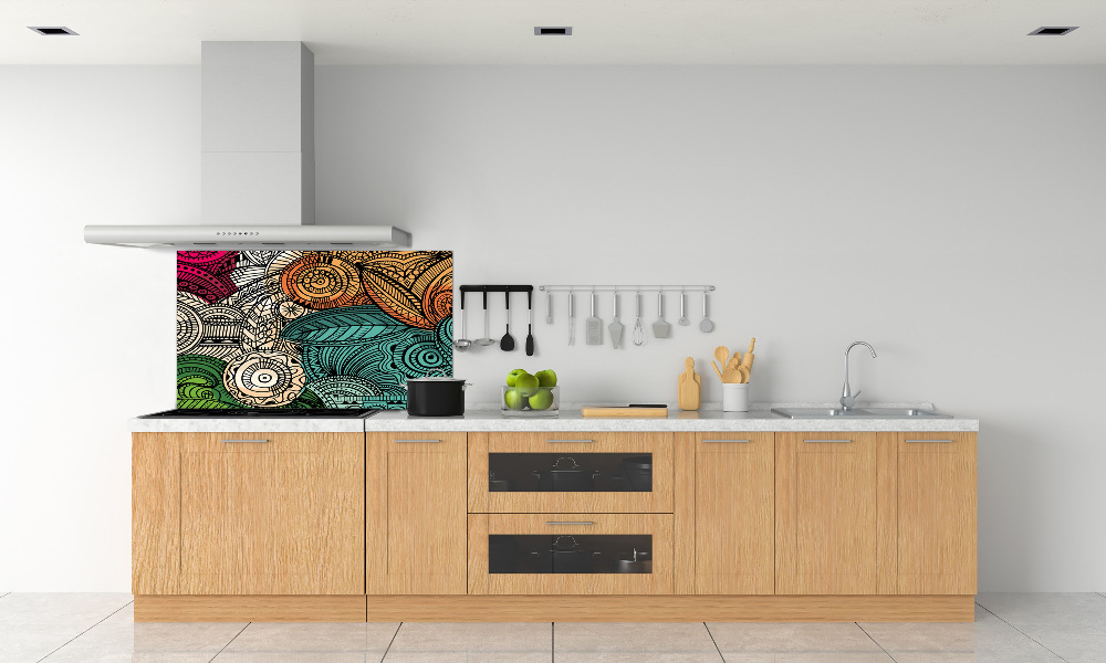 Cooker splashback Abstract feathers