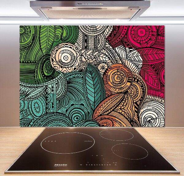 Cooker splashback Abstract feathers