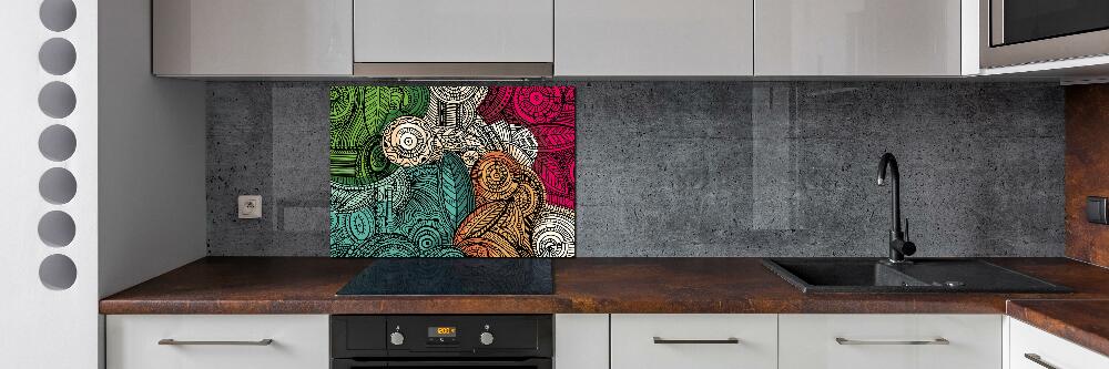 Cooker splashback Abstract feathers