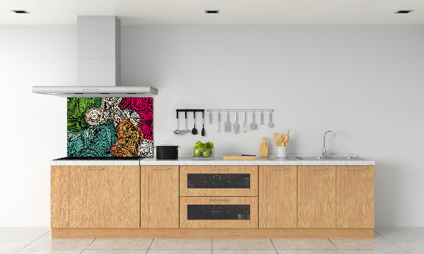 Cooker splashback Abstract feathers