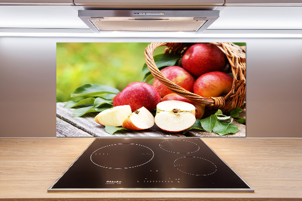 Cooker splashback Apples in the basket