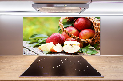 Cooker splashback Apples in the basket