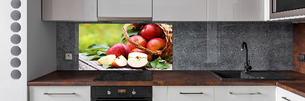 Cooker splashback Apples in the basket