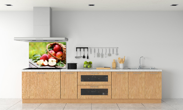 Cooker splashback Apples in the basket