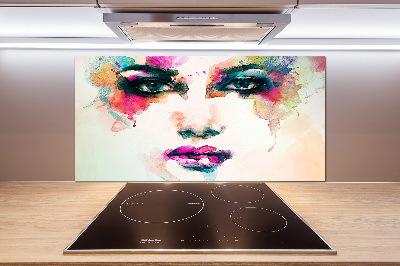 Cooker splashback Portrait of a woman