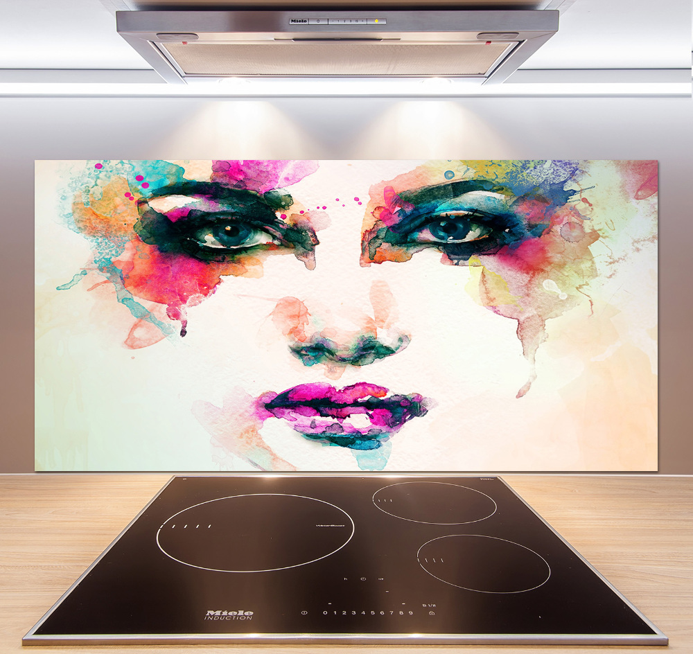 Cooker splashback Portrait of a woman