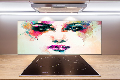 Cooker splashback Portrait of a woman