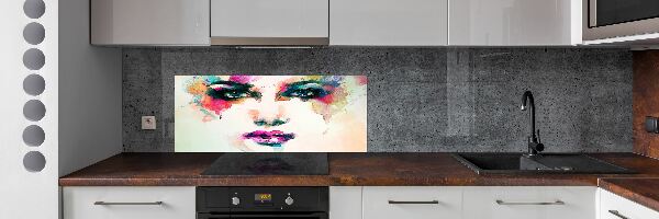 Cooker splashback Portrait of a woman