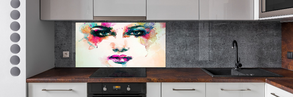 Cooker splashback Portrait of a woman