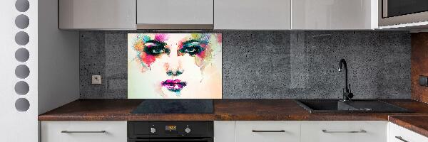 Cooker splashback Portrait of a woman