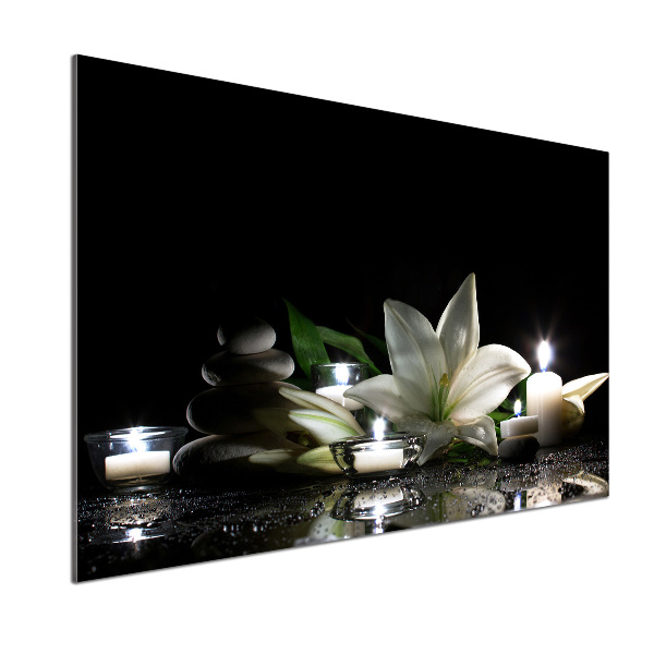 Kitchen splashback White lily