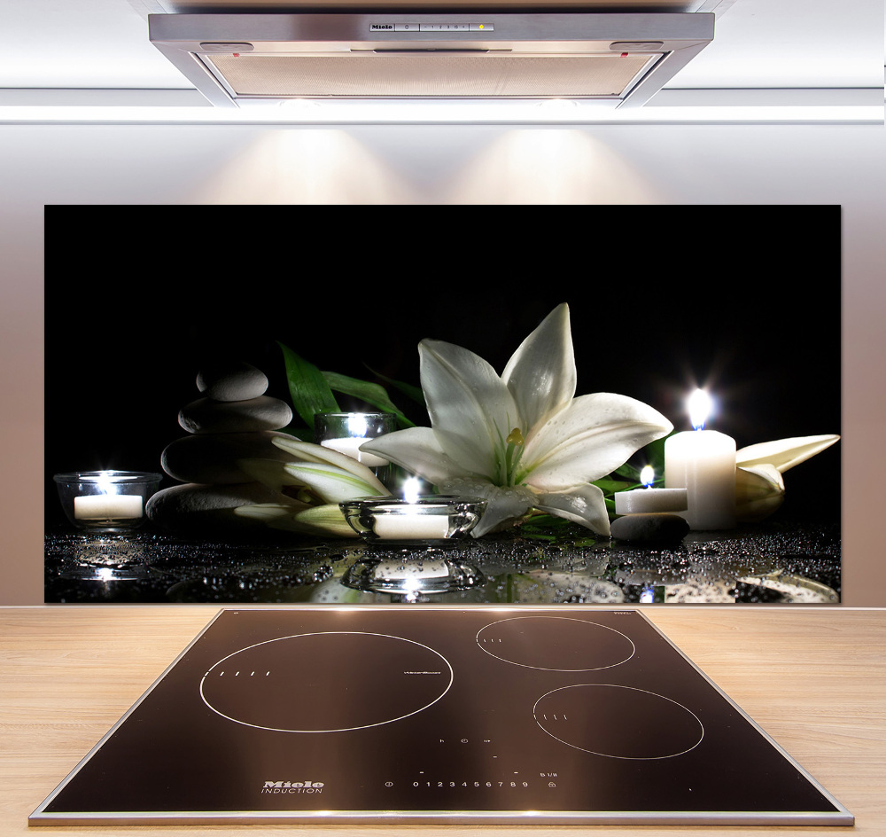 Kitchen splashback White lily