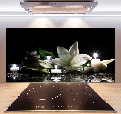 Kitchen splashback White lily