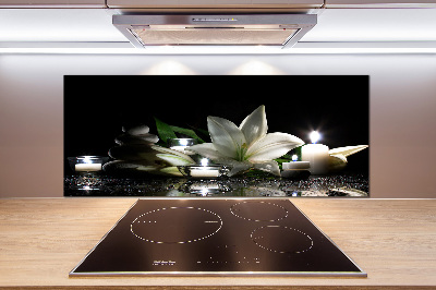 Kitchen splashback White lily