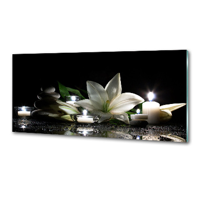 Kitchen splashback White lily