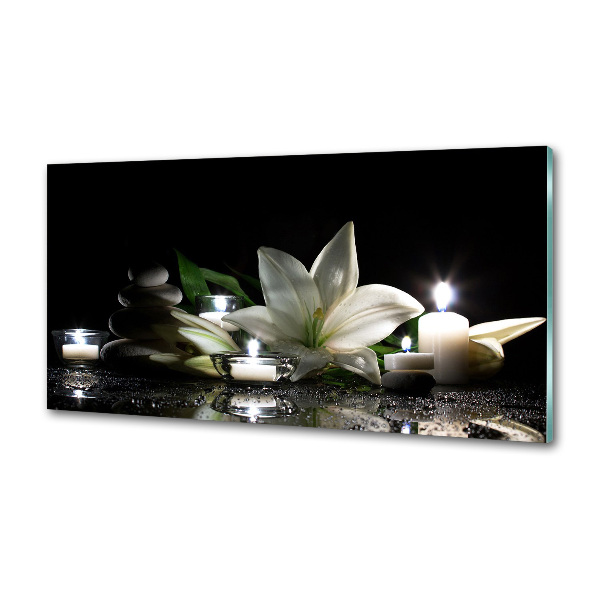 Kitchen splashback White lily