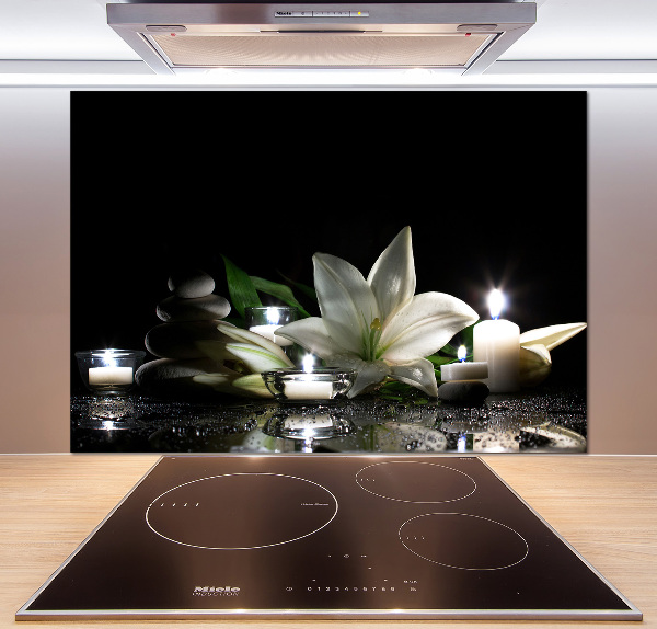 Kitchen splashback White lily