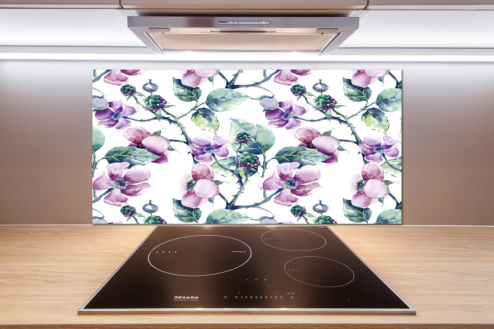 Cooker splashback Blackberry flowers