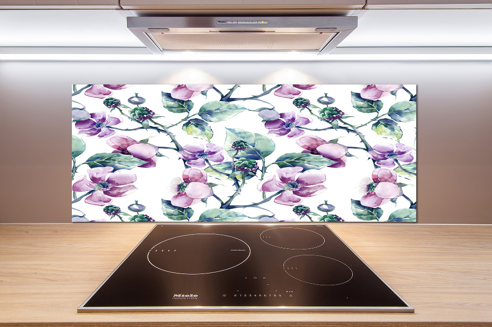 Cooker splashback Blackberry flowers