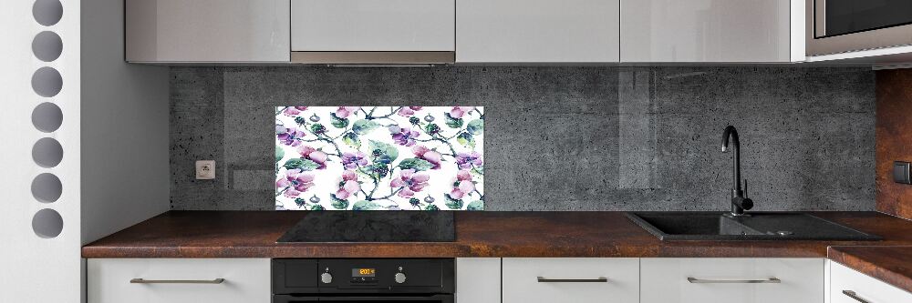 Cooker splashback Blackberry flowers