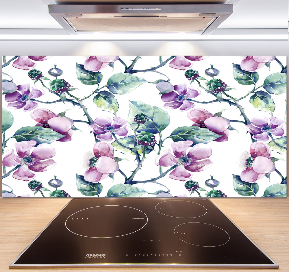 Cooker splashback Blackberry flowers