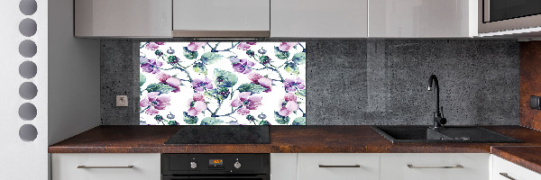 Cooker splashback Blackberry flowers