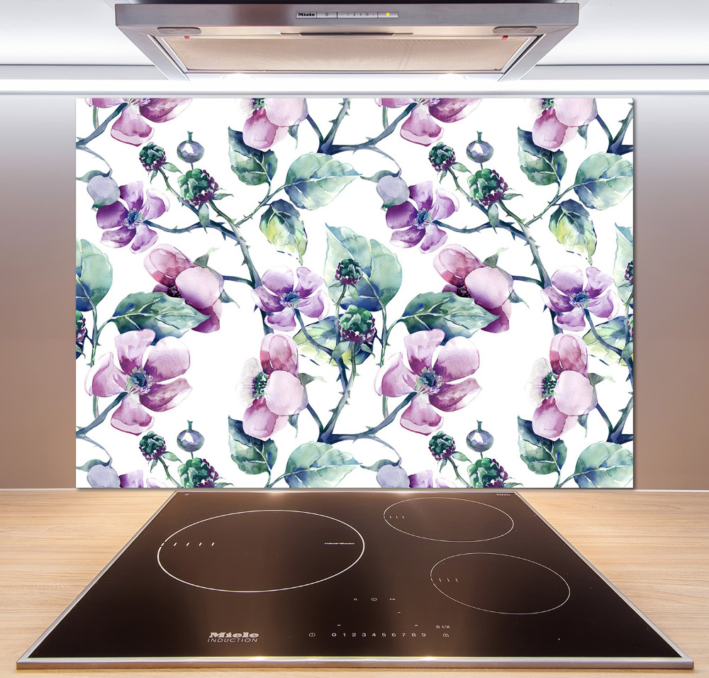 Cooker splashback Blackberry flowers