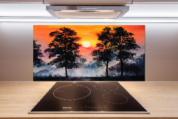 Kitchen splashback panel Sunset forest