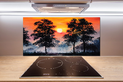 Kitchen splashback panel Sunset forest