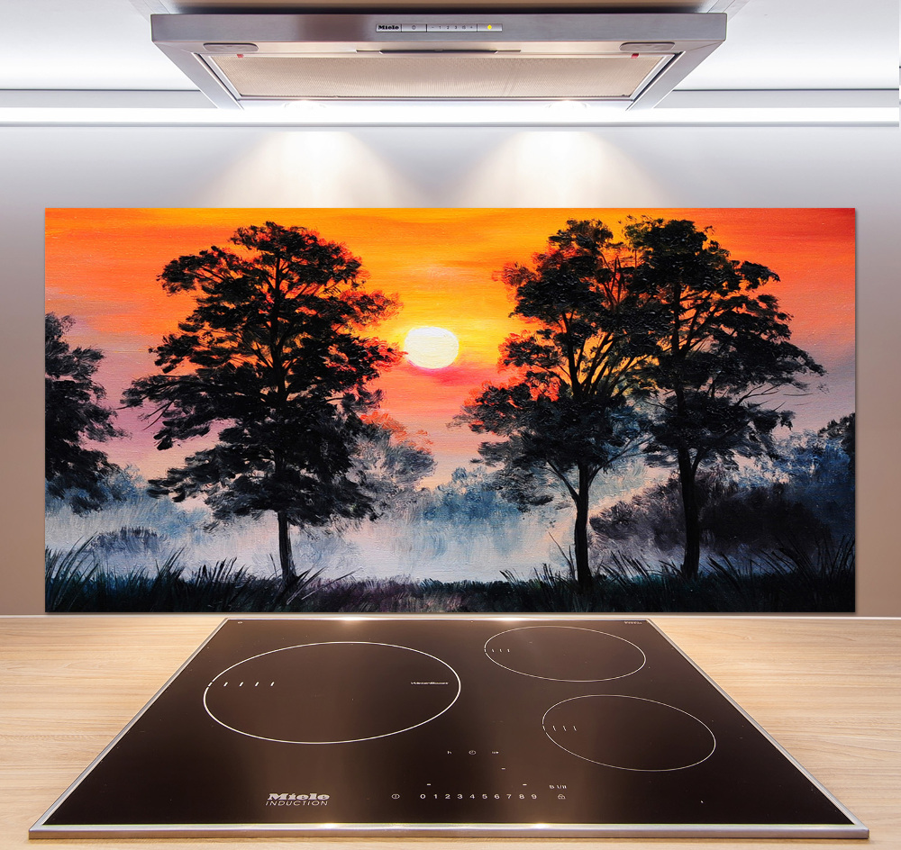 Kitchen splashback panel Sunset forest