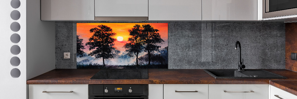 Kitchen splashback panel Sunset forest