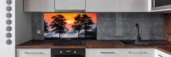 Kitchen splashback panel Sunset forest